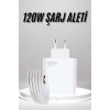 Type C Yüksek Hızlı Şarj Aleti Beyaz 120w Ultra Uzun Ömürlü
