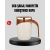 USB Şarjlı Manyetik Karıştırıcı Kupa Otomatik Karıştırma Paslanmaz Çelik