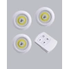 Uzaktan Kumandalı 3 Lü Kablosuz Led Spot Lamba Seti Yapışkanlı Pratik Kullanım