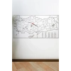 Yazılabilir Türkiye Haritası Manyetik Duvar Stickerı 110 x 56 cm (5324)