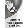 Yeni Nesil Pro Bluetooth Kulaklık Uzun Pil Ömrü Beyaz