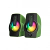 YEŞİL - RGB IŞIKLI 1+1 HOPARLÖR SPEAKAER SET USB KABLO 2.0 MULTİMEDYA - 6W (5324)