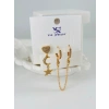 Zirkon Taşlı Üçlü Kombin Küpe - Kp00048