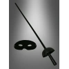 Zorro Kostüm Plastik Aksesuar Seti – Maske ve Kılıç (67 cm) (5324)
