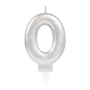 0 Rakam Mum Gümüş Renk (5324)