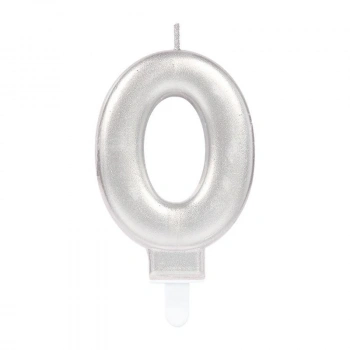 0 Rakam Mum Gümüş Renk (5324)