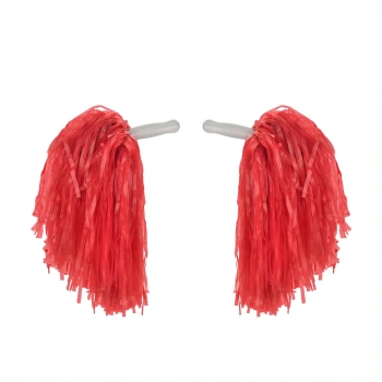 1 Çift ( 2 Adet ) Kırmızı Renk 23 Nisan Gösteri Ponponu (5324)