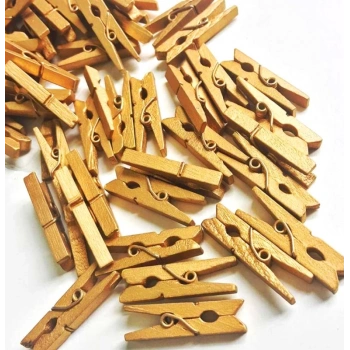 100lü Gold Ahşap Mandal 2.5cm (10lu Paket-1000 Adet)
