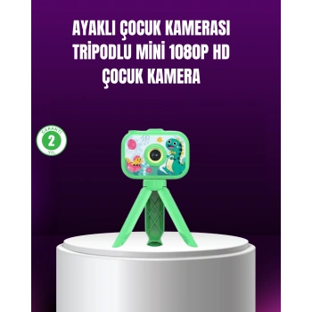 1080p Hd Çocuk Vlog Kamerası – Tripod Ve Eğitici Oyunlarl