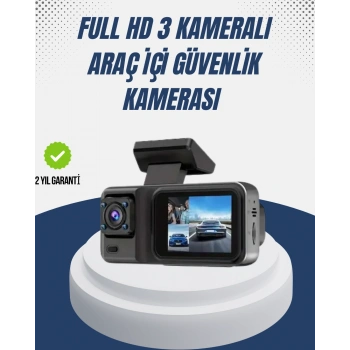 1080p Üç Kameralı Araç Kamerası Wi-fi Destekli Park Modu Ve G-sensörlü