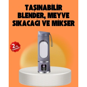 12 Bıçaklı Şarjlı Meyve Sıkacağı – Tip-C Taşınabilir Blender 450 ml