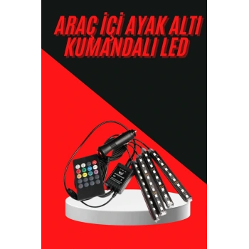 12 Ledli Rgb Işıklı Araç Içi Ayak Altı Led Oto Ampul Kumandalı 7 Renk