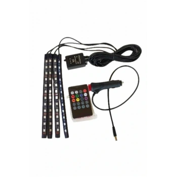 12 Ledli Rgb Işıklı Araç Içi Ayak Altı Led Oto Ampul Kumandalı 7 Renk