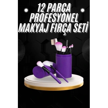 12 Parça Profesyonel Makyaj Fırçası Far Fırçası Allık Fırçası Yumuşak Kıllı