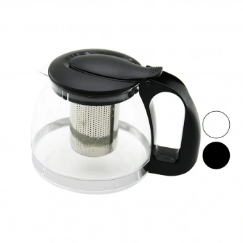 1250ML CAM DEMLİK  ÇELİK SÜZGEÇLİ - PLASTİK KULP - KAPAK - KROM ÇERÇEVE (5324)