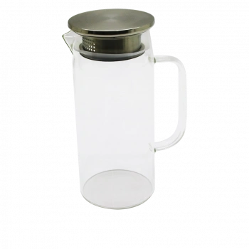 1.2LT - YUVARLAK CAM SÜRAHİ - SÜZGEÇLİ METAL KAPAK BOROSİLİKAT - TERMİSİL ISIYA DAYANAKLI (5324)