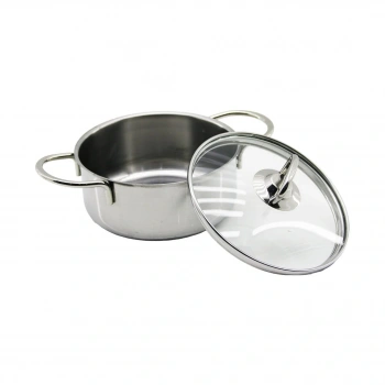 14CM   CAM KAPAK   MİNİ  ÇELİK TENCERE (5324)