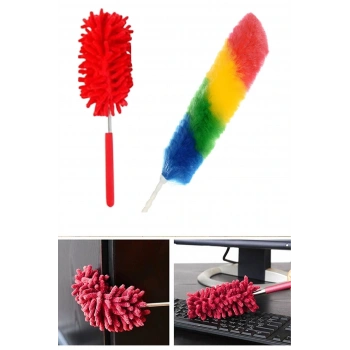 2 li Set Mikrofiber Teleskobik Toz Alma -Antistatik Toz Püskülü Duster (5324)