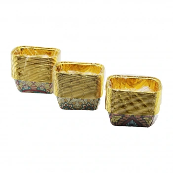 20 PCS GOLD - FOLYOLUDİKDÖRTGEN - KALIN MUFFİN KAĞIT KEK KAPSÜLÜ (5324)