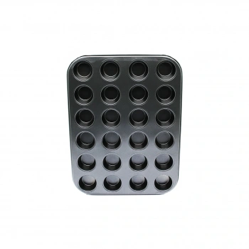 24 GÖZLÜ METAL - SİYAH MUFFIN KEK KALIBI (5324)