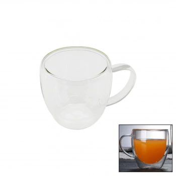 250ML - DAR ÇİFT CİDARLI - SADE TERMİSİL - ISIYA DAYANIKLI CAM BARDAK (5324)