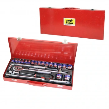 26PCS LOKMA SETİ 8--32MMCIRCIR - -T- - -L- - DÜZ KOLSOKET - ADAPTÖR - EVRENSEL BAĞLANTI - T.VİDAMETAL ÇANTALI (5324)