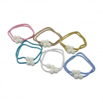 2PCS   BONCUK TOPLU - MIKNATISLI  RENKLİ PERDE İPİ (5324)