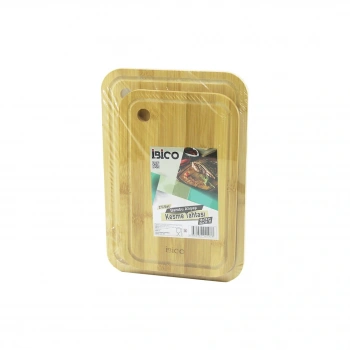 2PCS SETOVAL KENARLI - YUVARLAK DELİKLİ AHŞAP BAMBU KESİM PANOSU - KESME TAHTASI 18X28X1CM--22X32X1CM (5324)