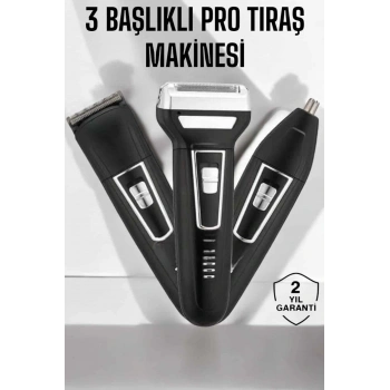 3 Başlıklı Profesyonel Tıraş Makinesi