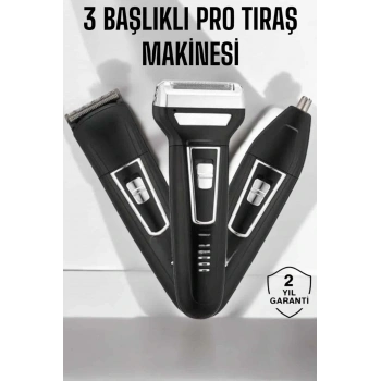 3 Başlıklı Profesyonel Tıraş Makinesi