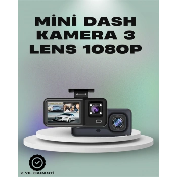 3 Kanallı Araç Kamerası – Full Hd 1080p Kayıt, 2” Ekran, Park Gözetimi Desteği