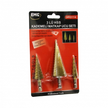 3 PARÇA  HSS KADEMELİ MATKAP UCU SET (5324)