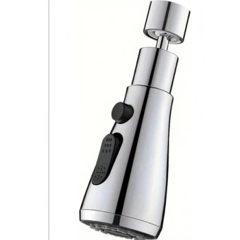 360 DERECE DÖNEBİLEN- 3 MOD  KROM YAĞMUR PÜSKÜRTME BORULU KUBAR MUSLUK UCU  (5324)