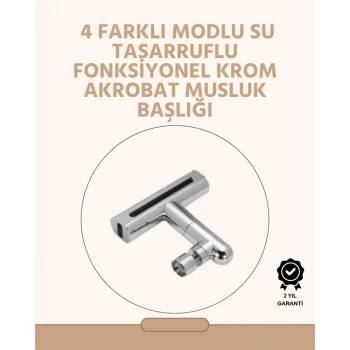 360° Dönüşlü Su Akışı Başlığı | 4ü 1 Arada Kullanım