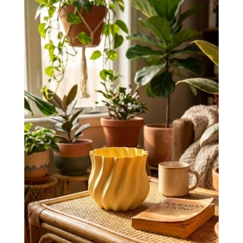 3D KIVRIMLI VAZO SARI