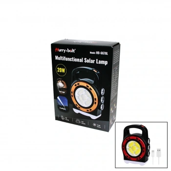 3IN1 20W SOLAR - USB ŞARJLI EL FENERİ - POWERBANK EL ÇANTASI MODELİ (5324)