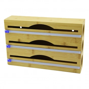 3IN1  AHŞAP BAMBU STREÇLİK FOLYOLUK  KESİCİ BIÇAK KANALLI   22X34CM (5324)