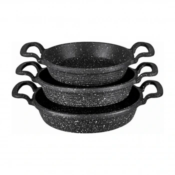 3PCS DÖKÜM SAHAN TAVA SET 18-20-22CM (5324)