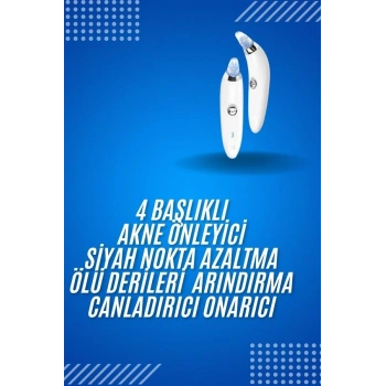 4 Başlıklı Pilli Vakumlu Siyah Nokta Temizleyici Akne Ve Sivilce Önleyici