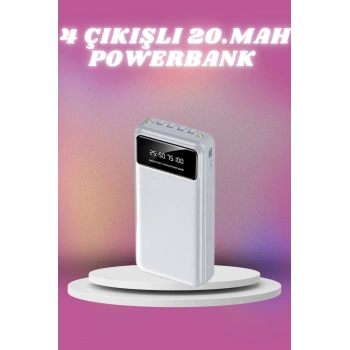 4 Çıkışlı 20.000 MAH Powerbank Taşınabilir Çoklu Giriş