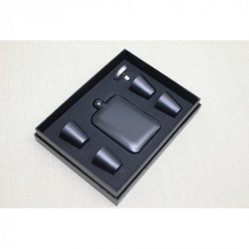 4 Shot Bardaklı Matara Seti Siyah