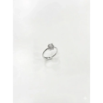 4 Tırnaklı Baget Taşlı Yüzük - Yz0206-1