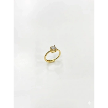 4 Tırnaklı Baget Taşlı Yüzük - Yz0206