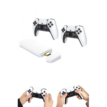 4K HD Görüntü Kaliteli Retro Game Stick 20000 Oyunlu Çift Kollu Beyaz Game Stick