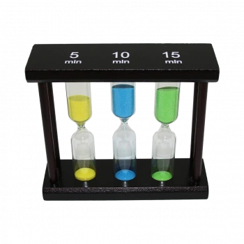 5-10-15 DK 3LÜ CAM KUM SAATİ AHŞAP STANDLI (5324)