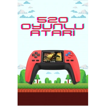 520 Retro Oyunlu El Konsolu Atari Oyun Konsolu Taşınabilir