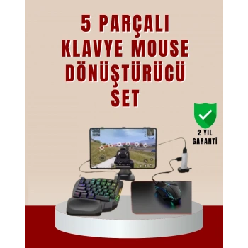 5’i 1 Arada Mobil Oyun Seti Klavye Mouse Dönüştürücü iOS & Android