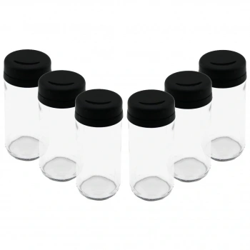 6 PCS CAM - 225ML BAHARATLIK - TUZLUK PLASTİK KAPAK (5324)