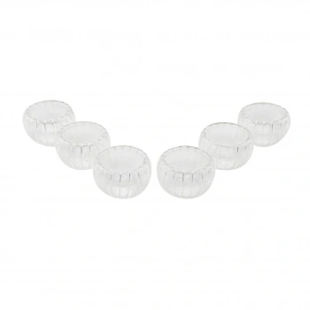 6 PCS   ÇİZGİLİ CAM  ÇİFT CİDARLI LOKUMLUK - SOSLUK  50 ML (5324)