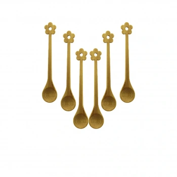 6 PCS   MİNİ   BAMBU AHŞAP KAŞIK   14.5CM (5324)